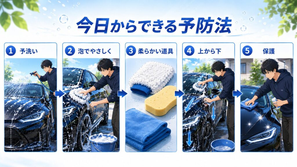 洗車傷を増やさないために今日からできる予防法