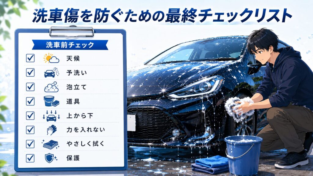 洗車傷を防ぐための最終チェックリスト