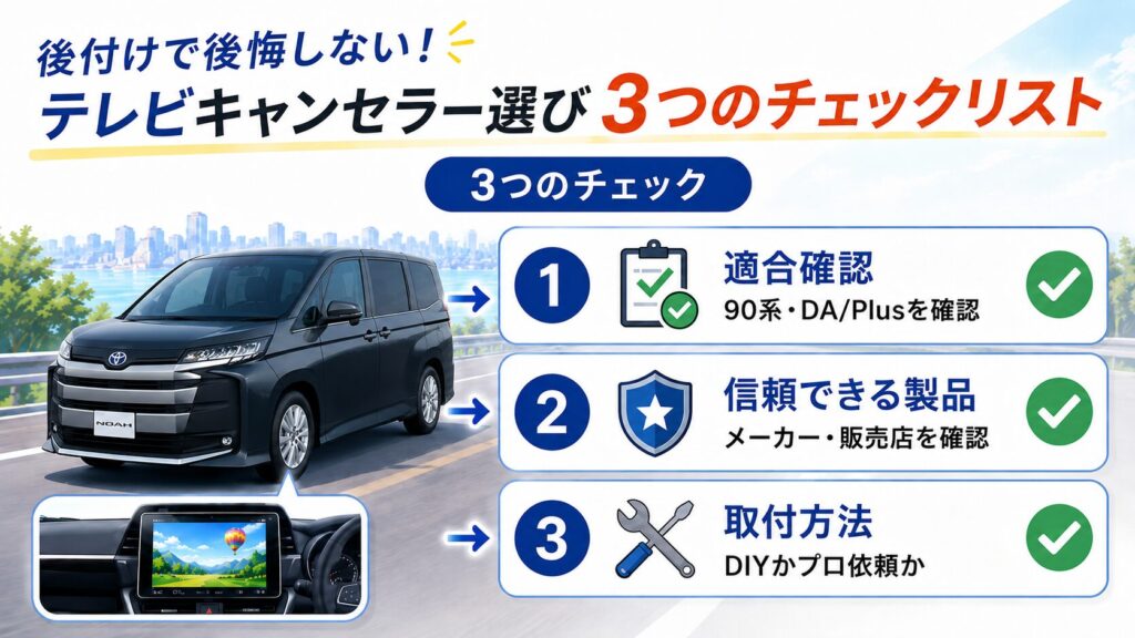 後付けで後悔しない！テレビキャンセラー選び3つのチェックリスト