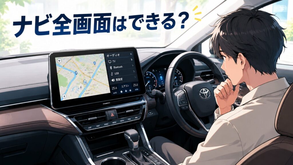 ハリアー純正ナビは全画面にできる？ディーラーでの対応と画面活用の選び方