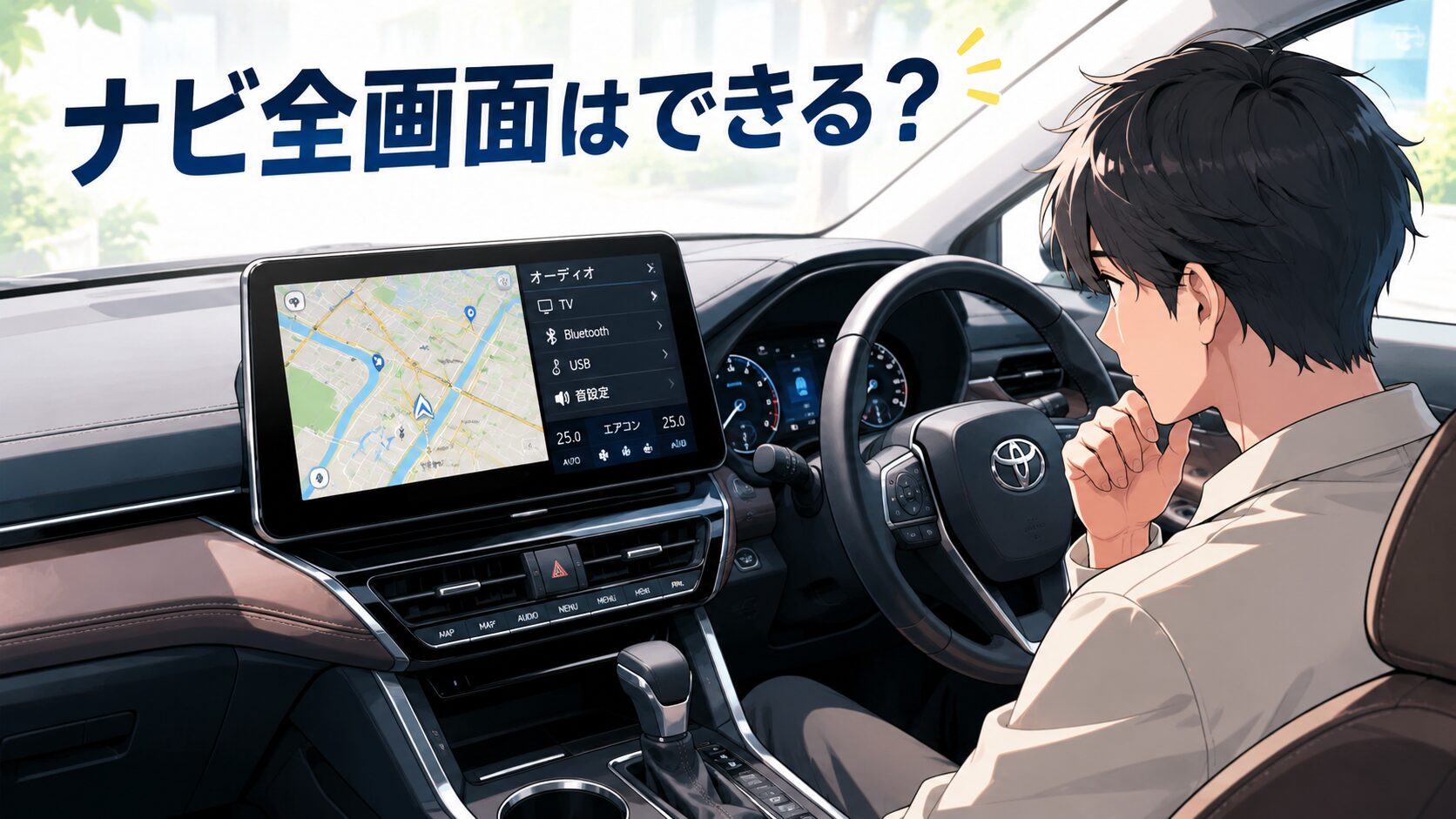 ハリアー純正ナビは全画面にできる？ディーラーでの対応と画面活用の選び方