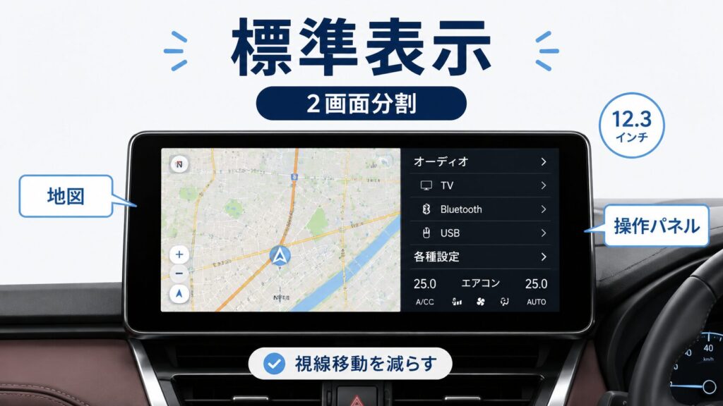 ハリアー純正ナビの標準表示仕様