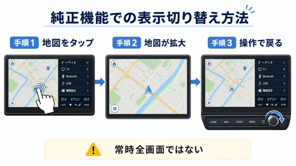 純正機能での表示切り替え方法