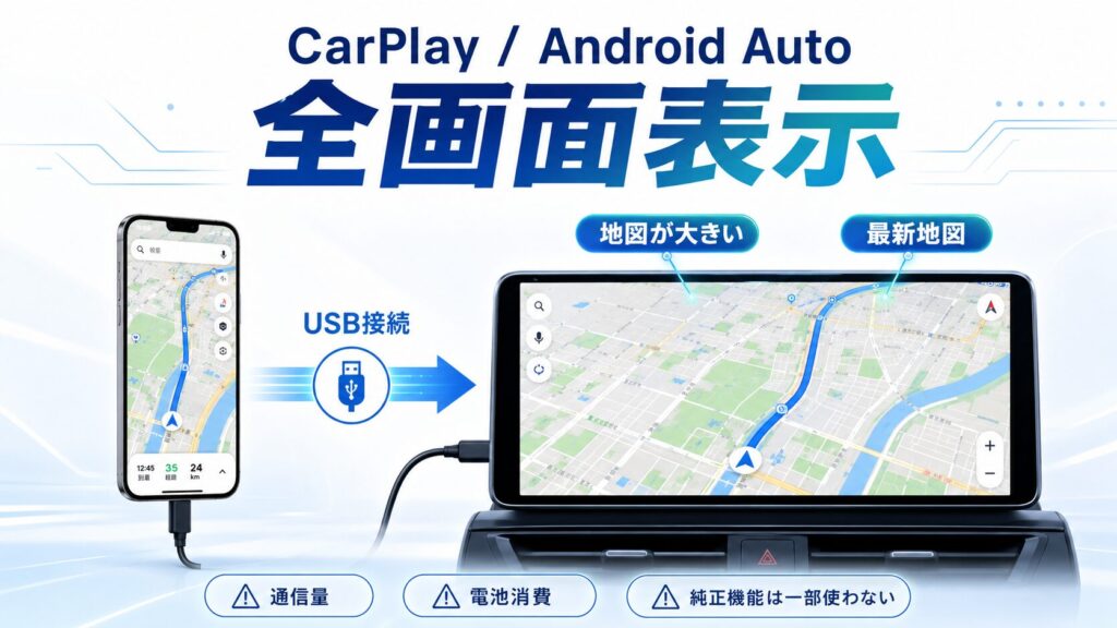 Apple CarPlay / Android Autoでの全画面表示