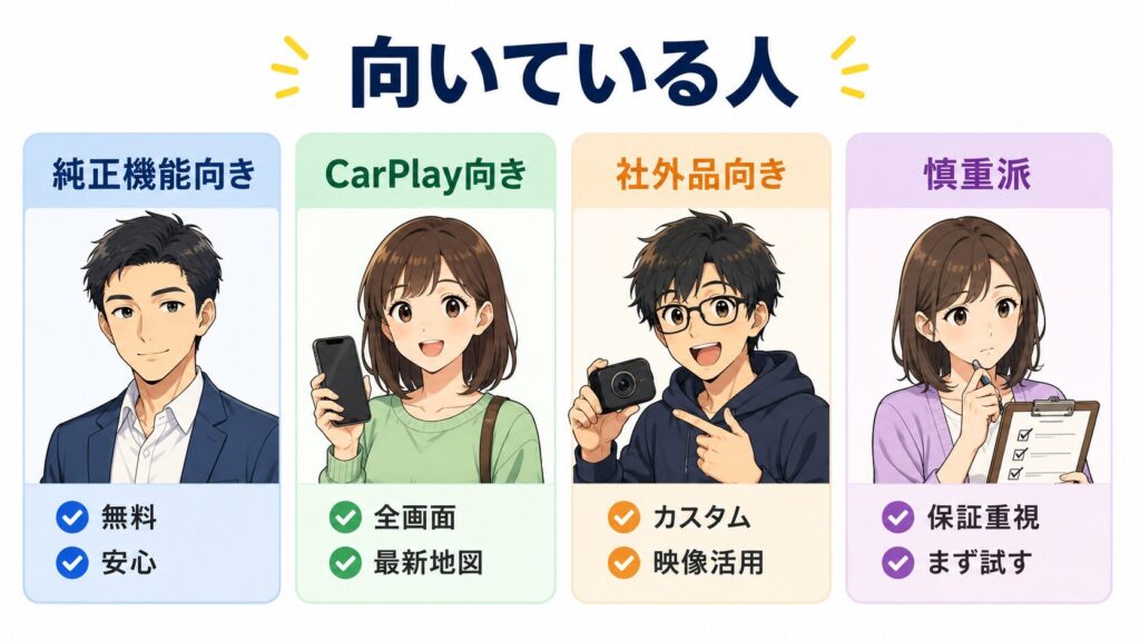 それぞれの選択肢が向いている人