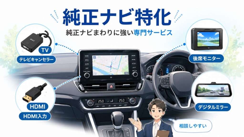 ナビ男くんとは？純正ナビまわりに強い専門サービス