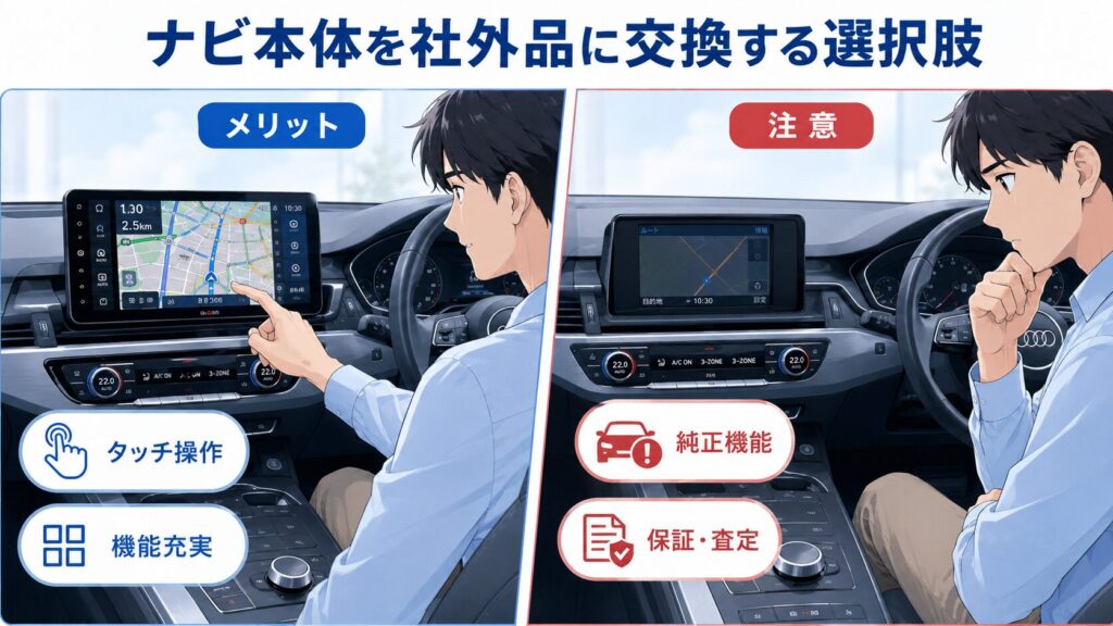 ナビ本体を社外品に交換する選択肢