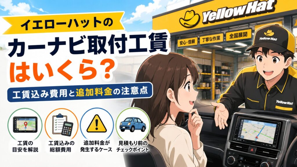 イエローハットのカーナビ取付工賃はいくら？工賃込み費用と追加料金の注意点