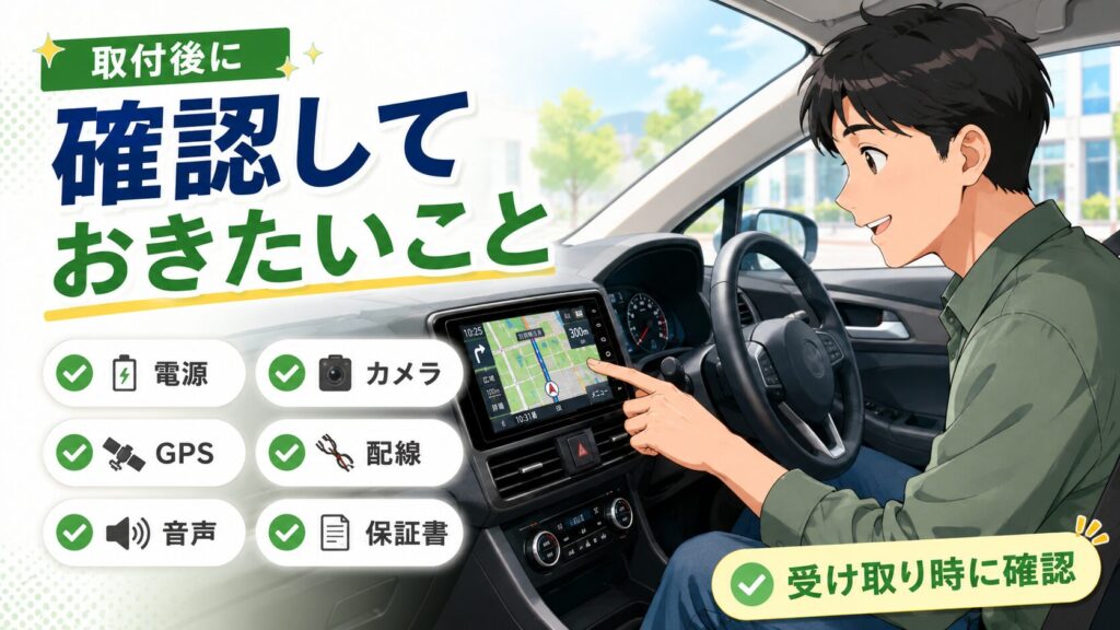 取付後に確認しておきたいこと