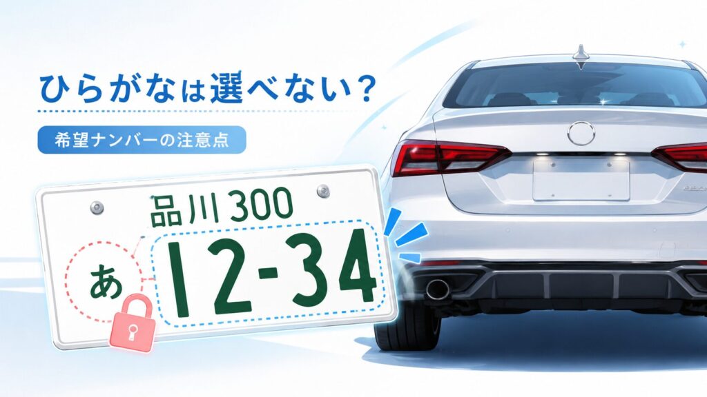 車ナンバーのひらがなに人気はある？選べない理由と希望ナンバーの注意点