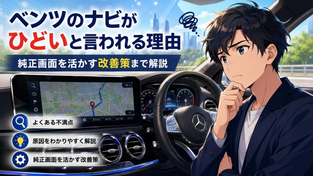 ベンツのナビがひどいと言われる理由｜純正画面を活かす改善策まで解説