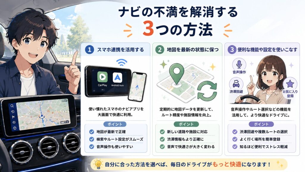 ベンツのナビ不満を解消する3つの方法