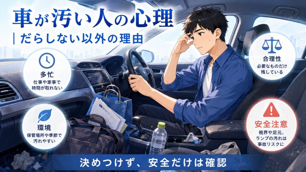 車が汚い人の心理｜だらしない以外の理由