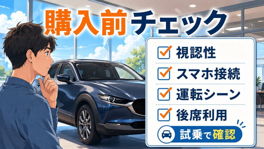 【購入前チェックリスト】CX-30のナビが自分に合うか最終確認
