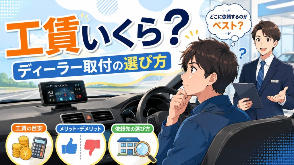 ディーラーでのレーダー探知機取り付け工賃はいくら？メリット・デメリットと依頼先の選び方