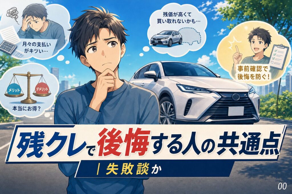 残クレで後悔する人の共通点｜失敗談から分かる確認ポイント