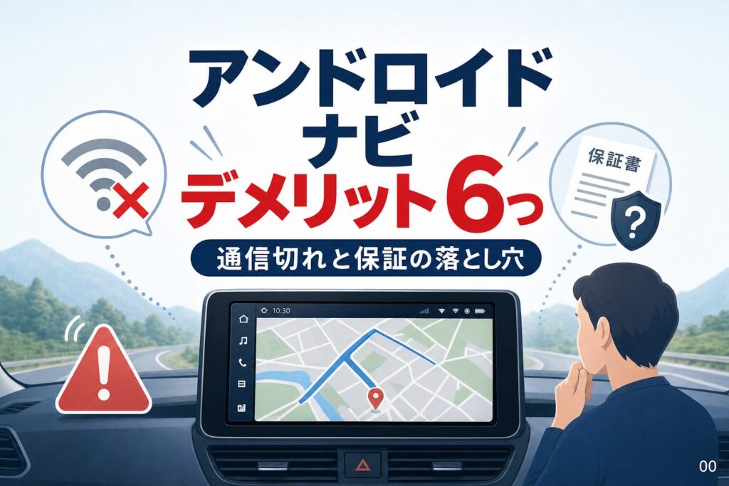アンドロイド ナビ デメリット6つ 通信切れと保証の落とし穴
