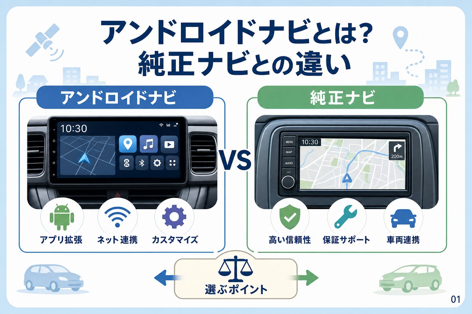 アンドロイドナビとは?純正ナビとの違い