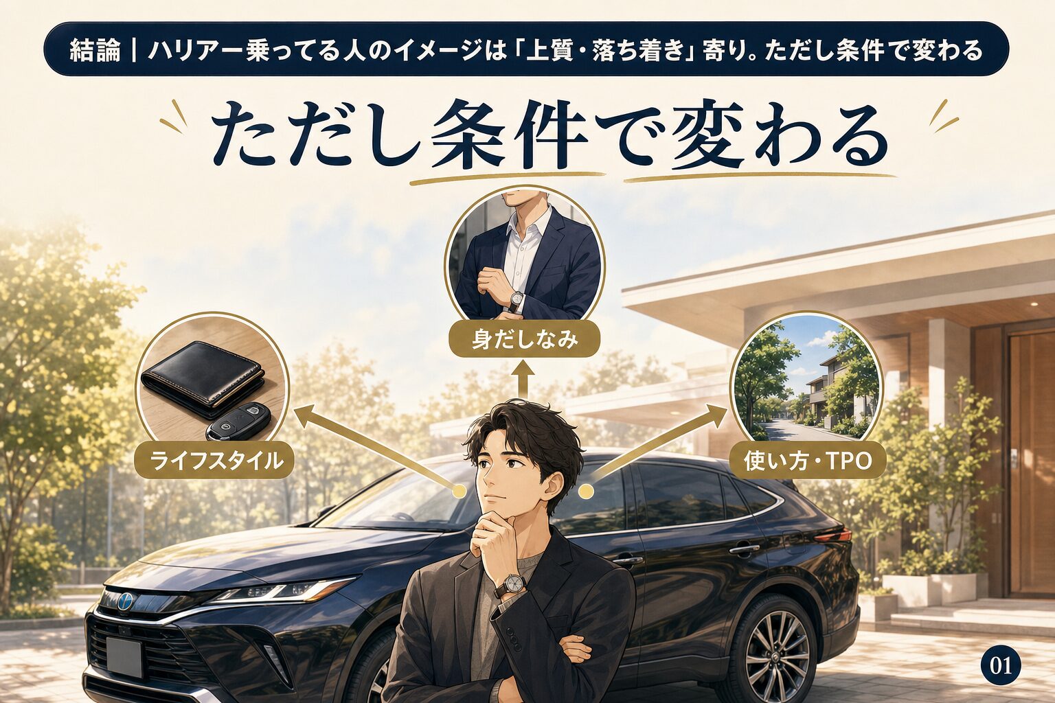 結論｜ハリアー乗ってる人のイメージは「上質・落ち着き」寄り。ただし条件で変わる