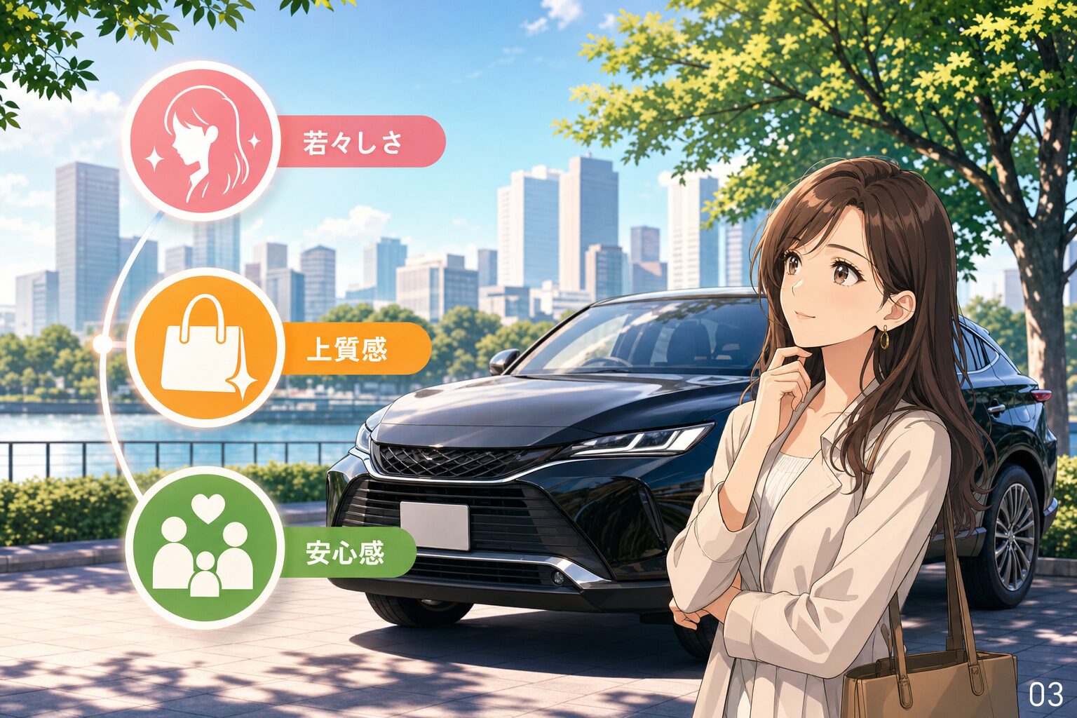 属性別｜ハリアーの見られ方が変わるポイント（20代・女性・ファミリー）