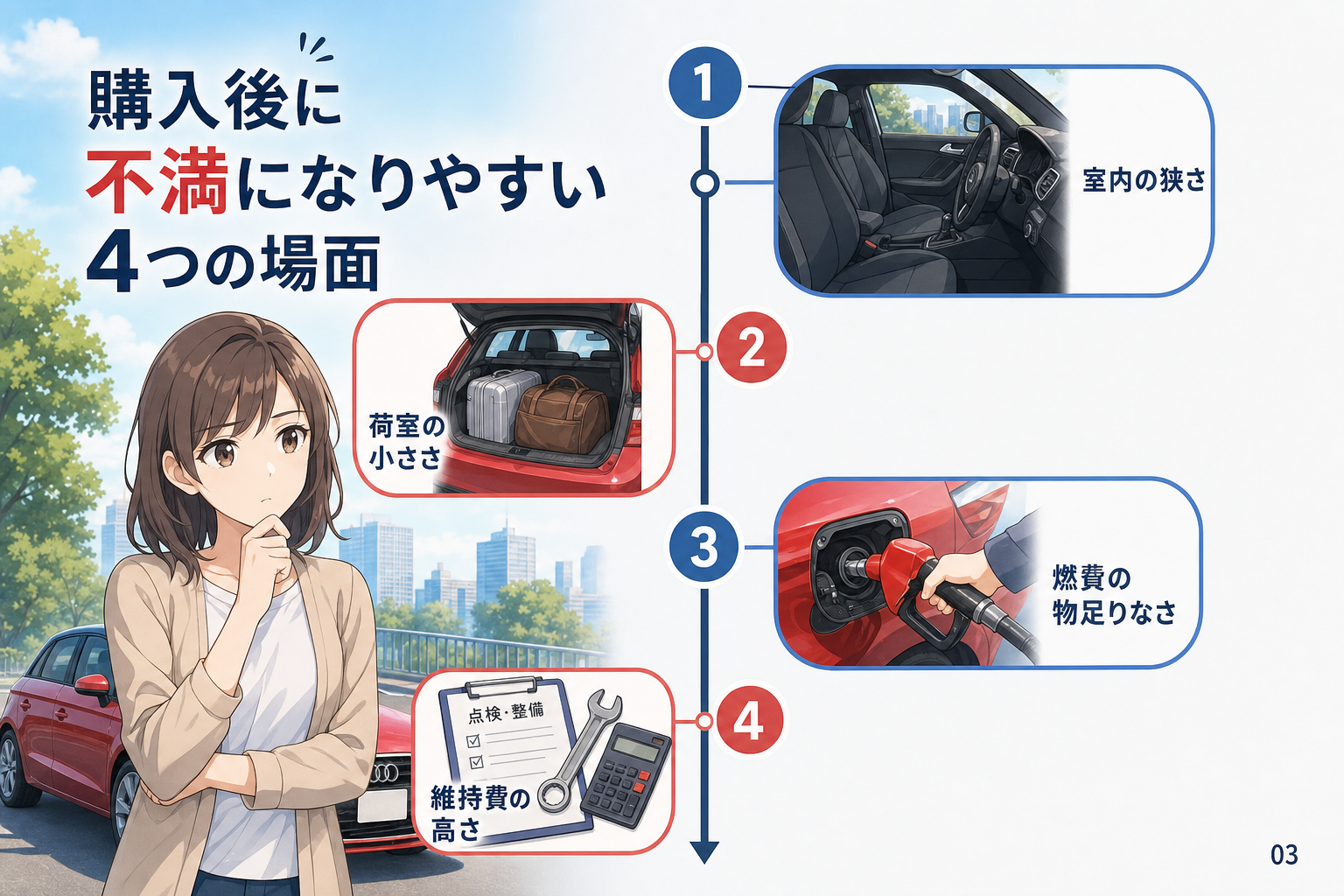 購入後に不満になりやすい4つの場面