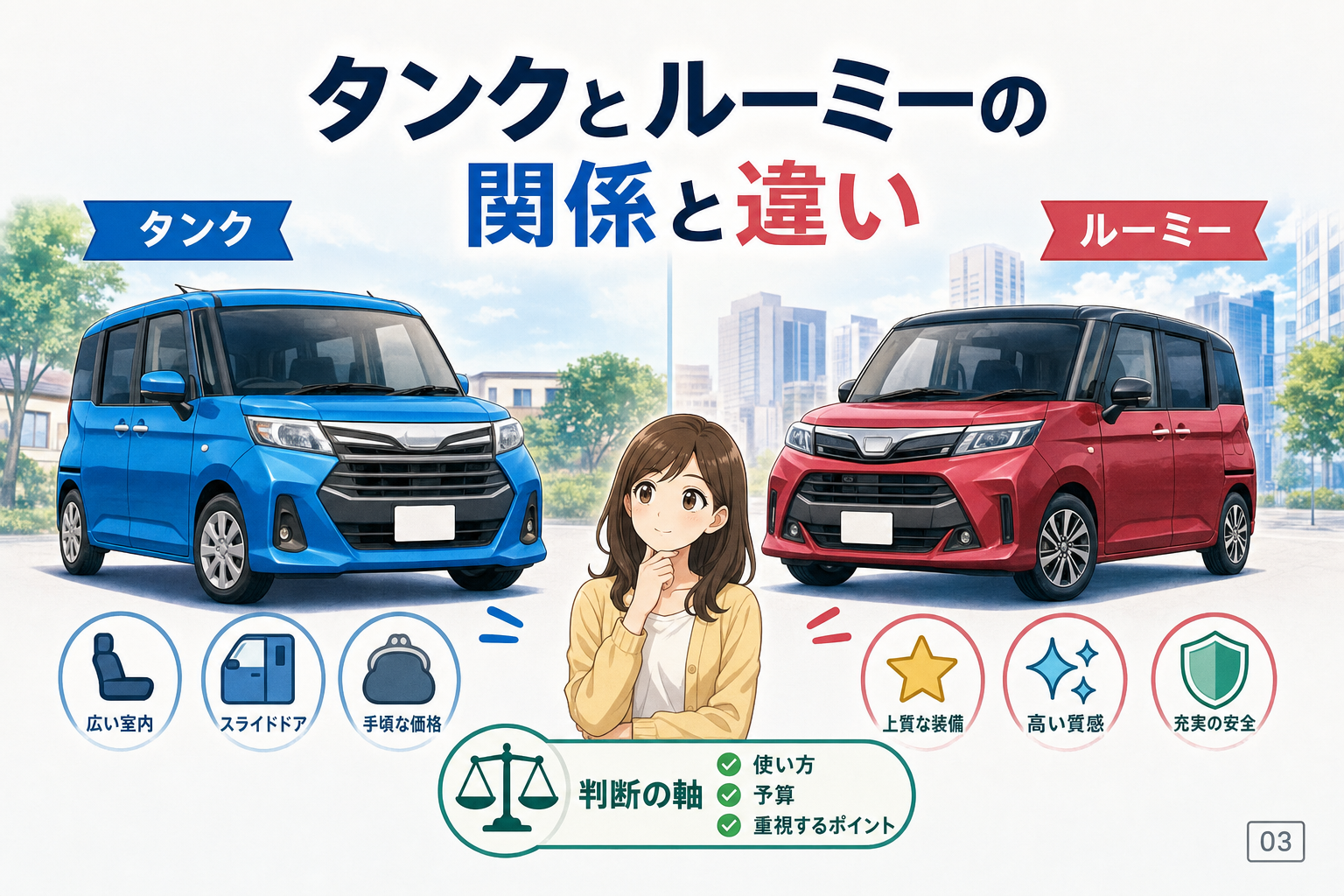 タンクとルーミーの関係と違い