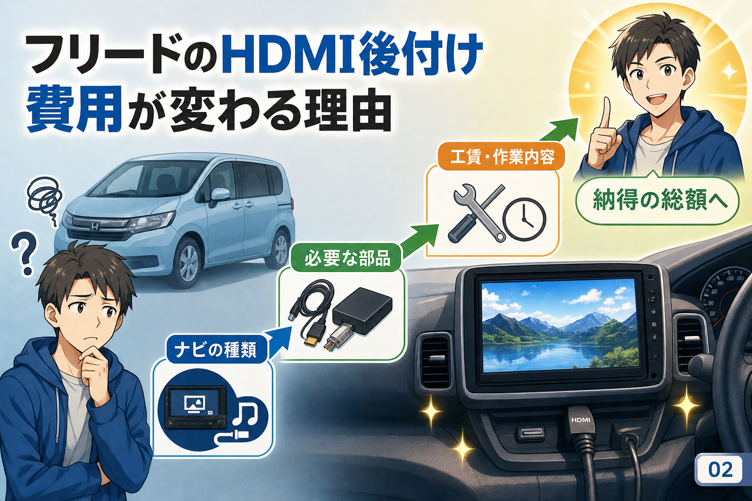 フリードのHDMI後付け費用が変わる理由