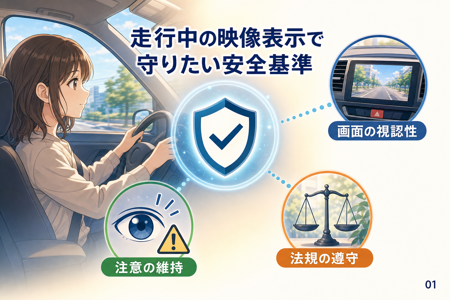 走行中の映像表示で守りたい安全基準