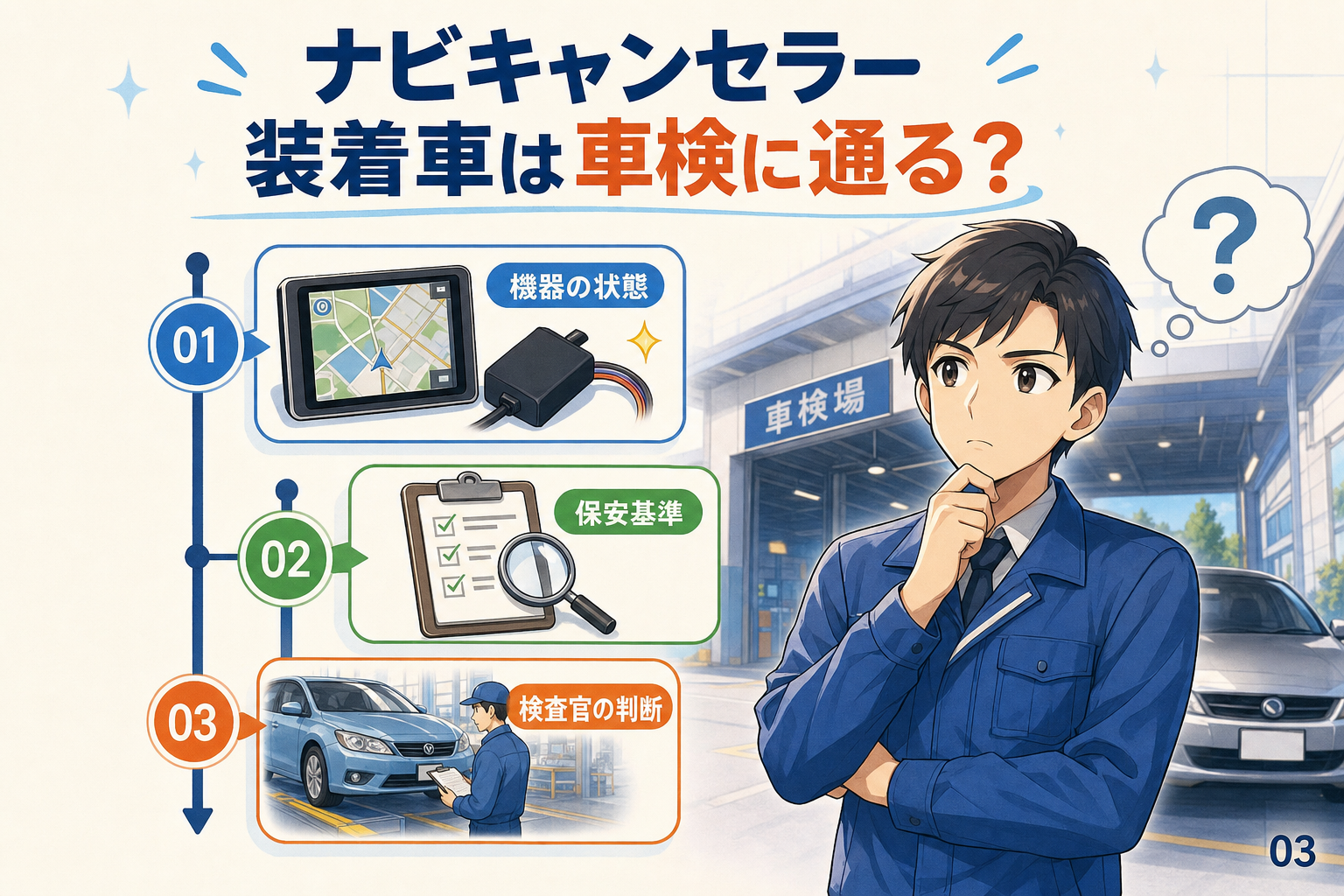 ナビキャンセラー装着車は車検に通る？