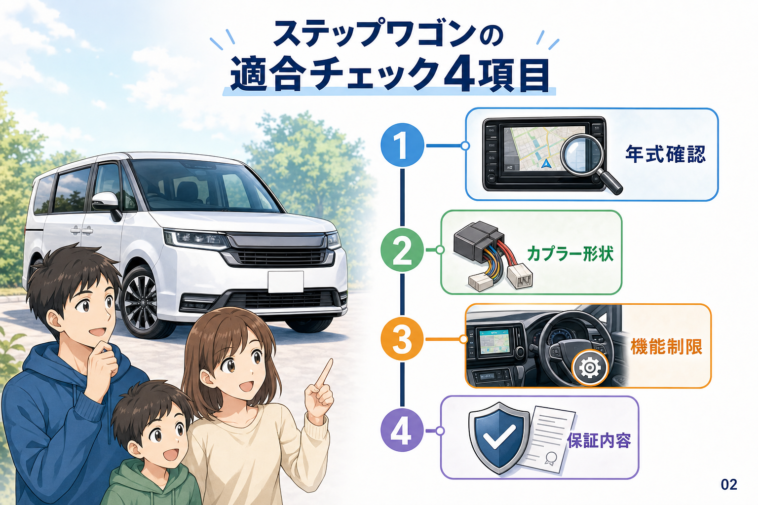 ステップワゴンの適合チェック4項目