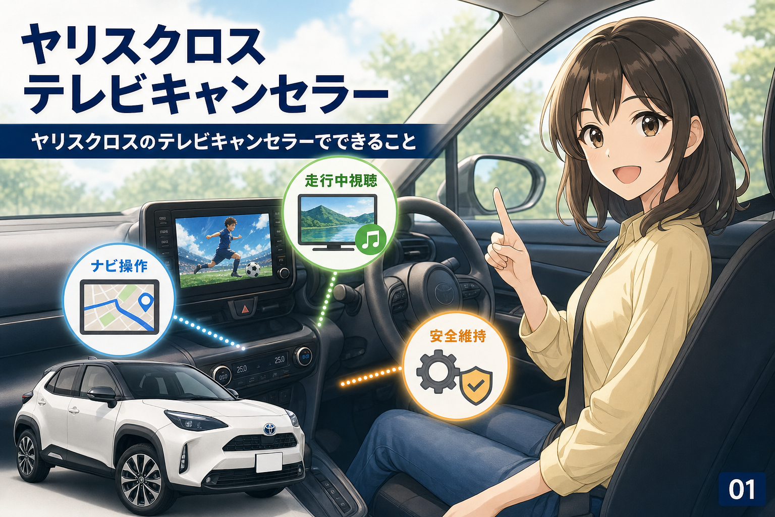 ヤリスクロスのテレビキャンセラーでできること