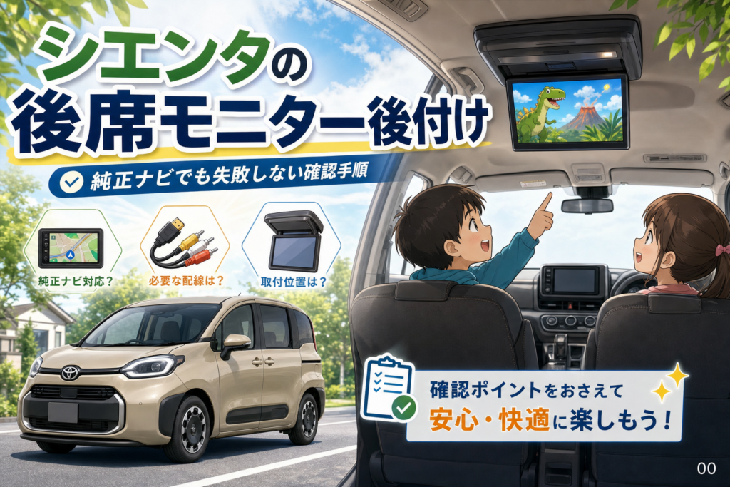 シエンタの後席モニター後付け｜純正ナビでも失敗しない確認手順