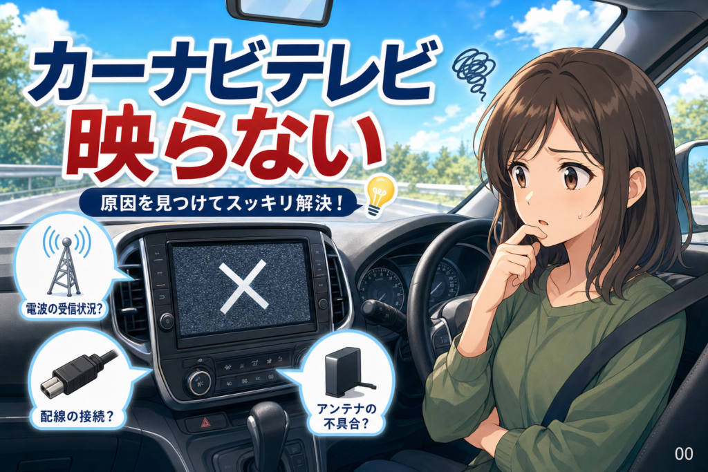 カーナビのテレビが映らない原因と症状別の確認手順