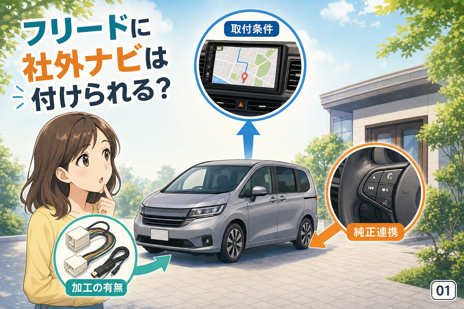 フリードに社外ナビは付けられる？