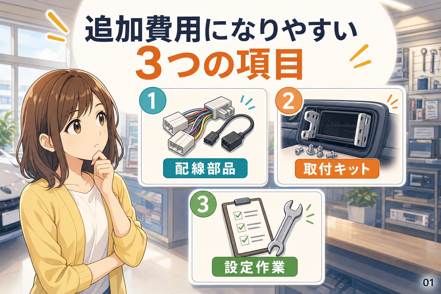 追加費用になりやすい3つの項目