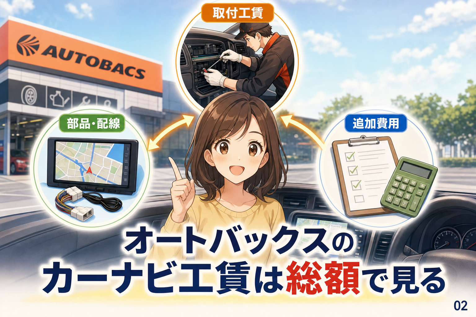 オートバックスのカーナビ工賃は総額で見る