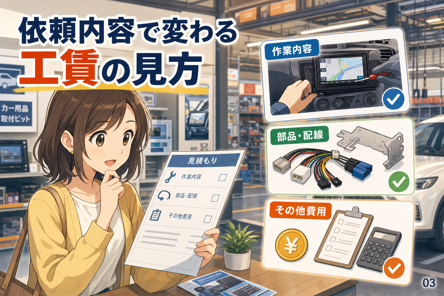 依頼内容で変わる工賃の見方