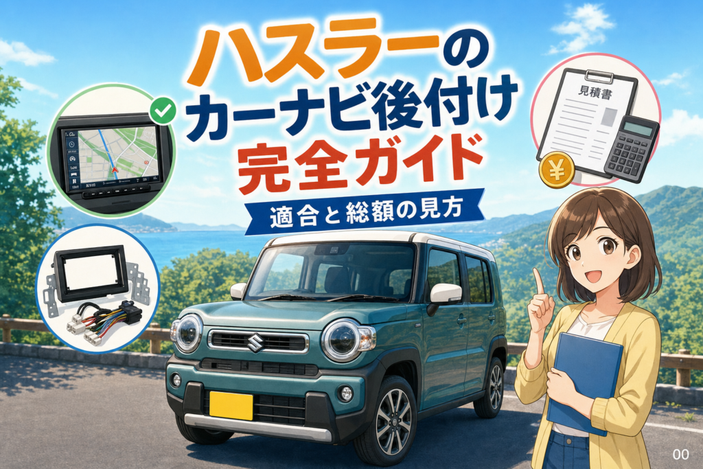 ハスラーのカーナビ後付け完全ガイド｜適合と総額の見方
