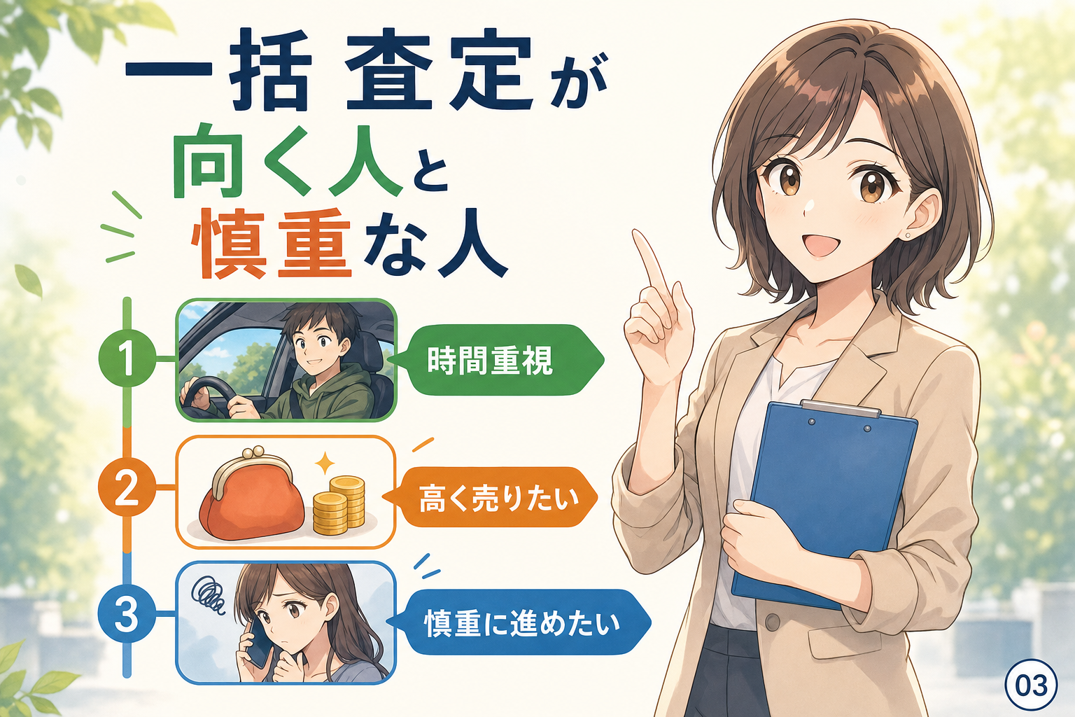 一括査定が向く人と慎重な人