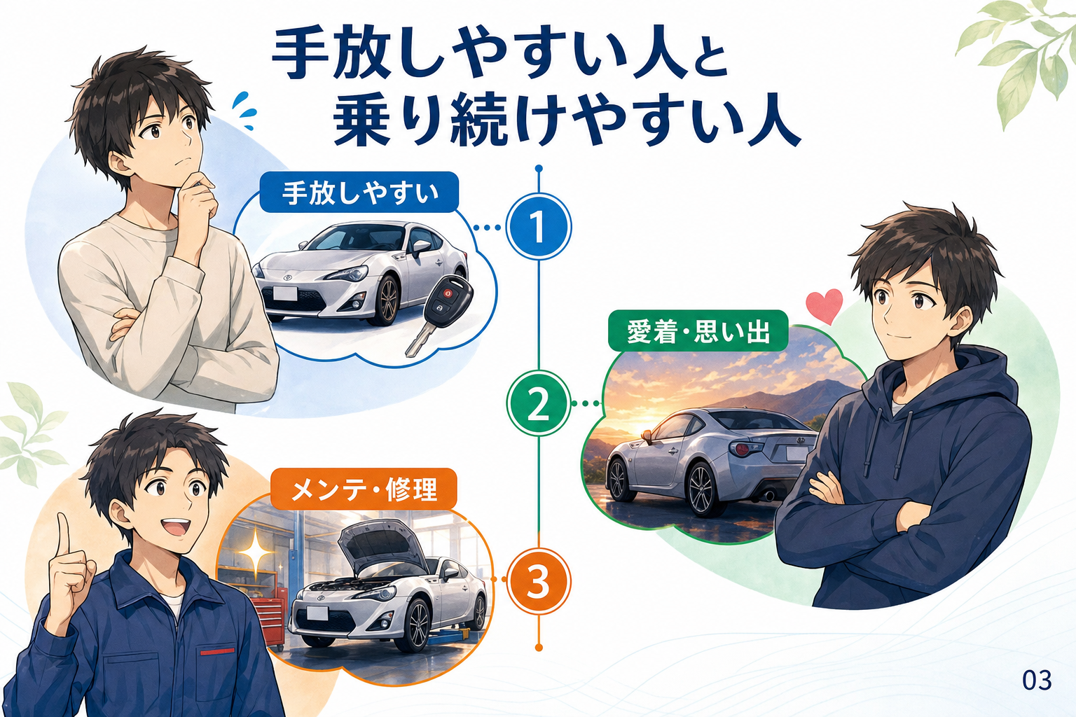 手放しやすい人と乗り続けやすい人