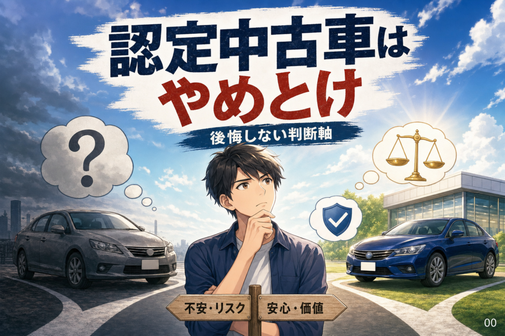 認定中古車はやめとけ？割高でも後悔しない判断軸