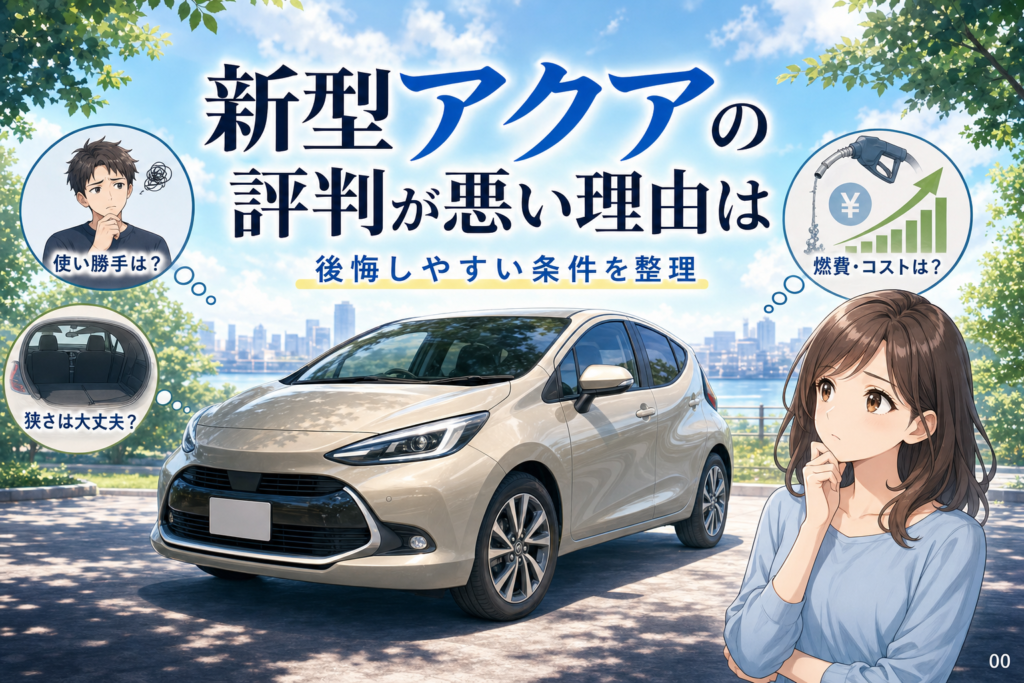 新型アクアの評判が悪い理由は？後悔しやすい条件を整理