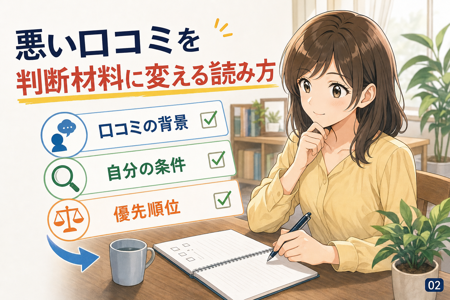 悪い口コミを判断材料に変える読み方