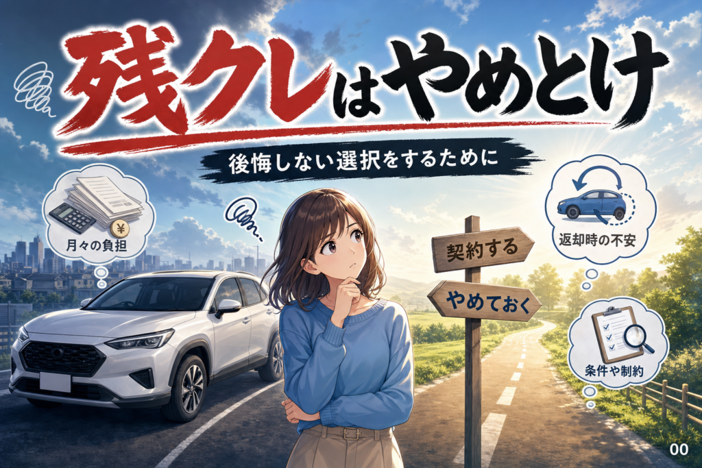 残クレはやめとけ？後悔しやすい5つの理由と判断軸