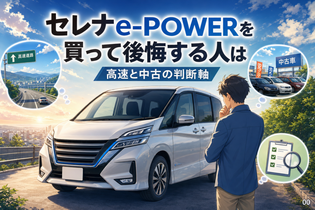 セレナe-POWERを買って後悔する人は？高速と中古の判断軸