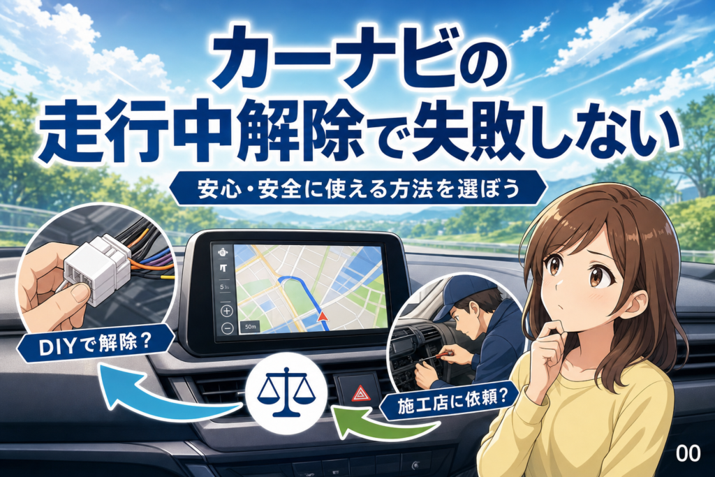 カーナビの走行中解除で失敗しない？DIYと施工店の選び方
