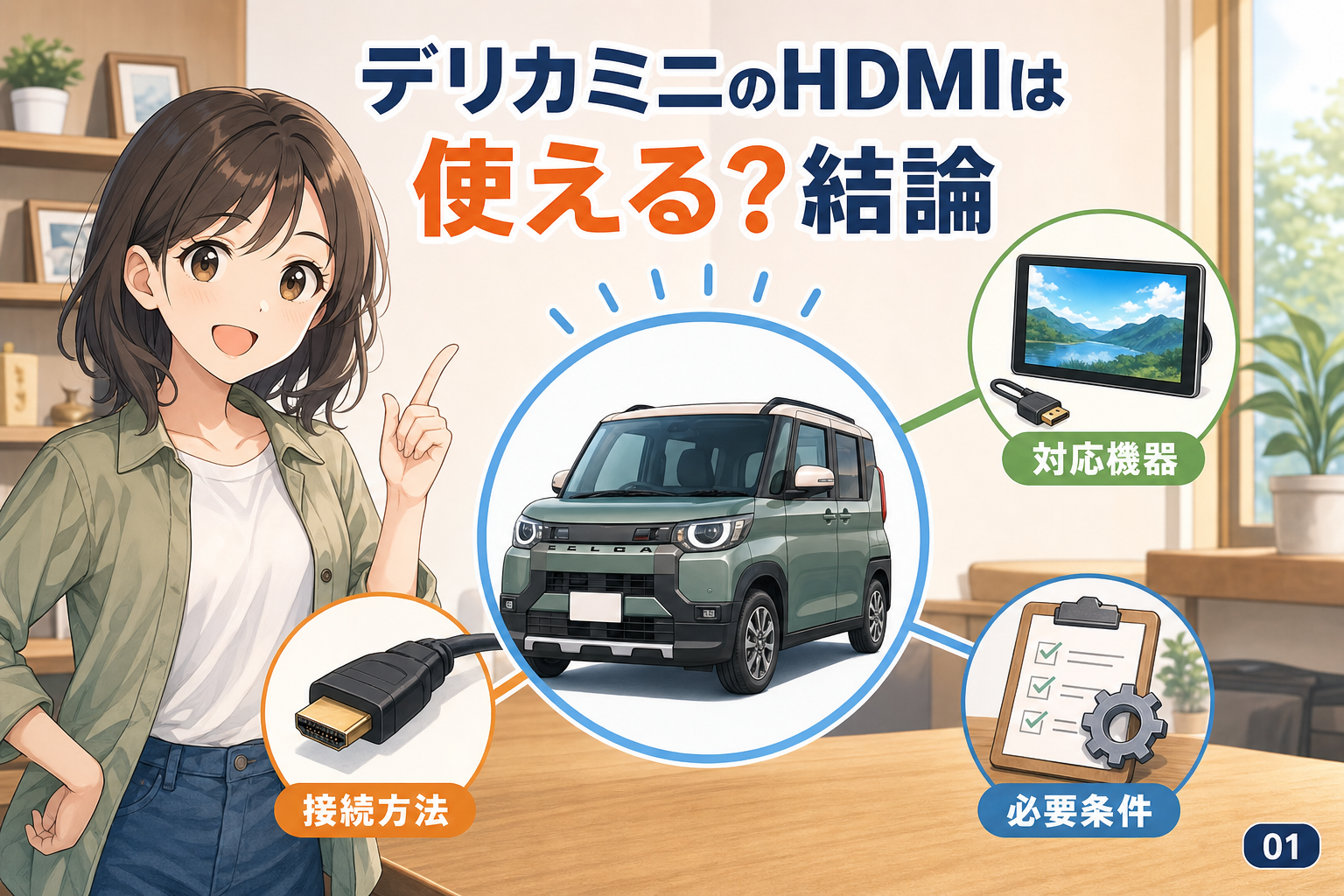 デリカミニのHDMIは使える？結論
