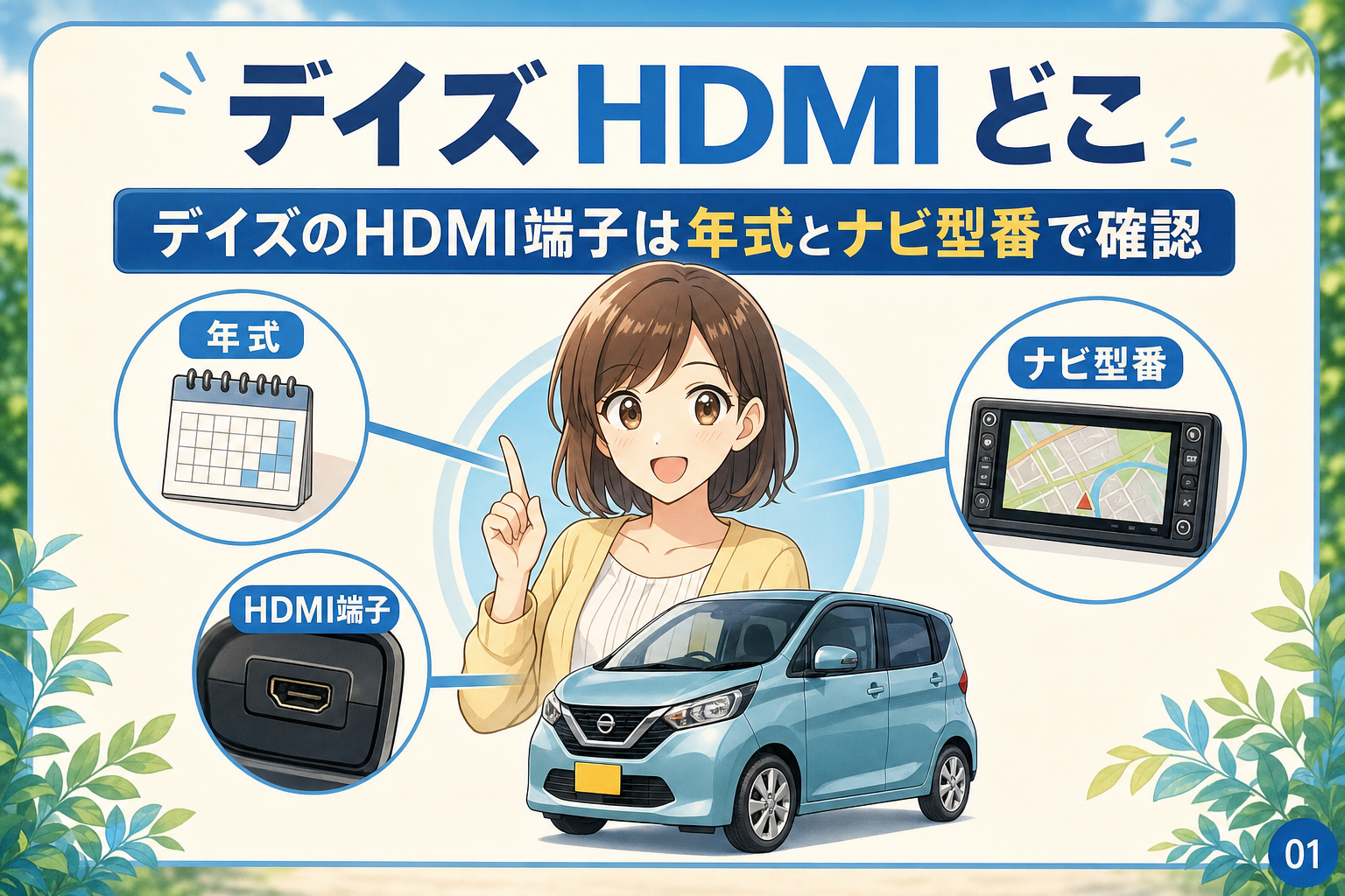 デイズのHDMI端子は年式とナビ型番で確認
