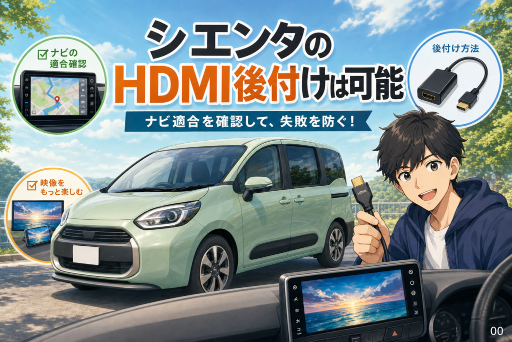 シエンタのHDMI後付けは可能？ナビ適合で失敗を防ぐ手順