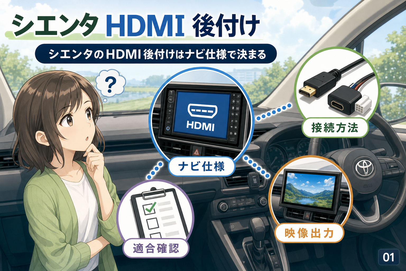 シエンタのHDMI後付けはナビ仕様で決まる